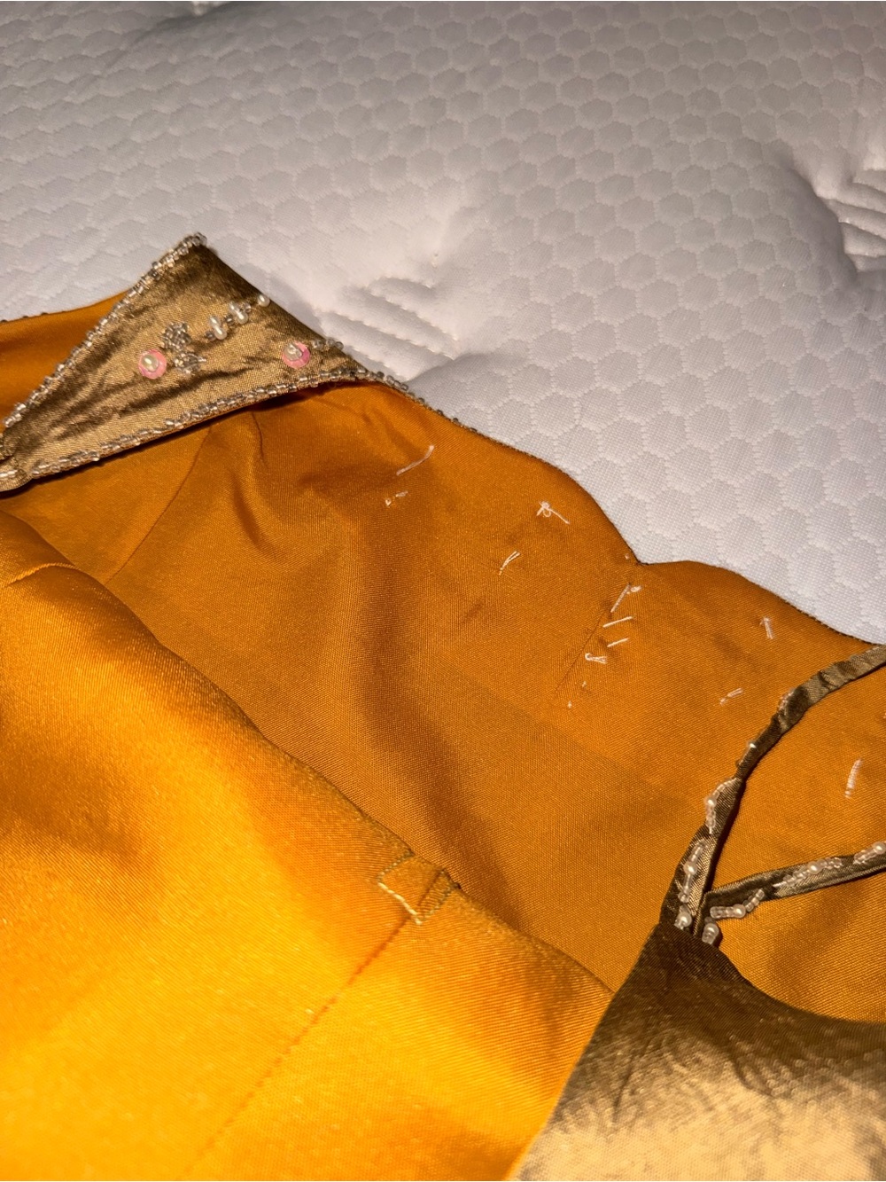 Embellished Satin Camisole Top - Gold - Picture 8 of 10